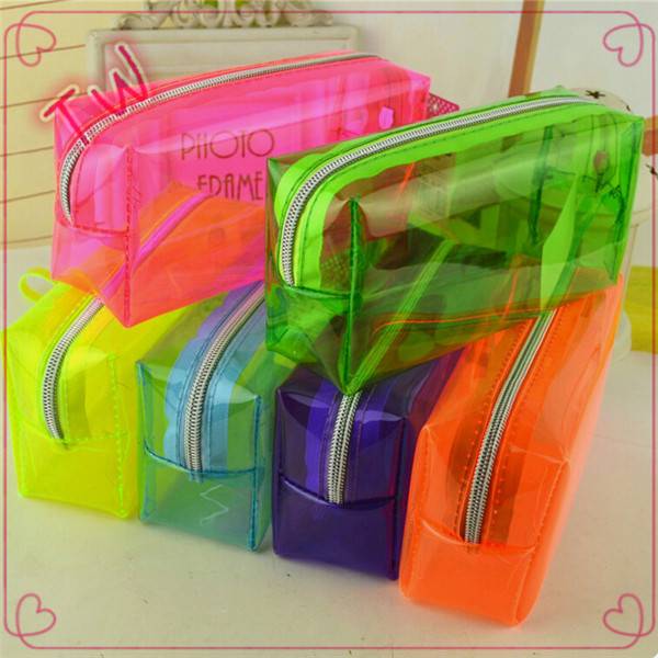 2016 cheapest makeup brush bag Singapore fashionable zipper clear plastic cosmetic pvc bag for ladies